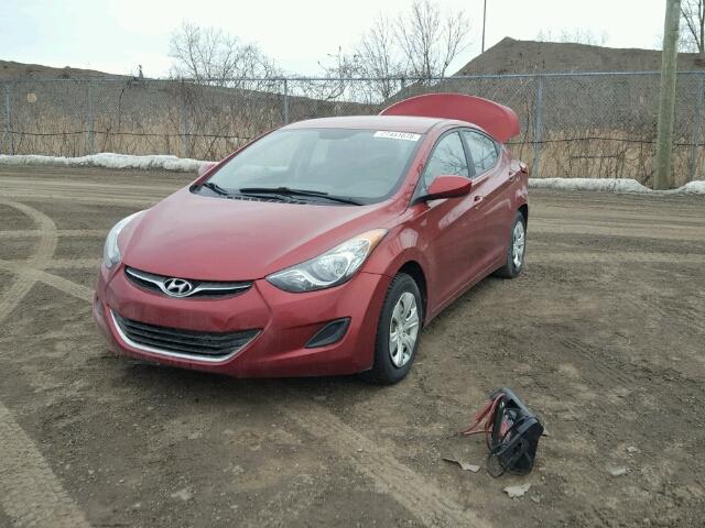 5NPDH4AE1BH022087 - 2011 HYUNDAI ELANTRA GL RED photo 2