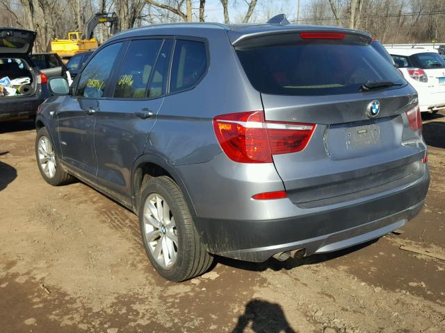 5UXWX5C55BL705290 - 2011 BMW X3 XDRIVE2 GRAY photo 3