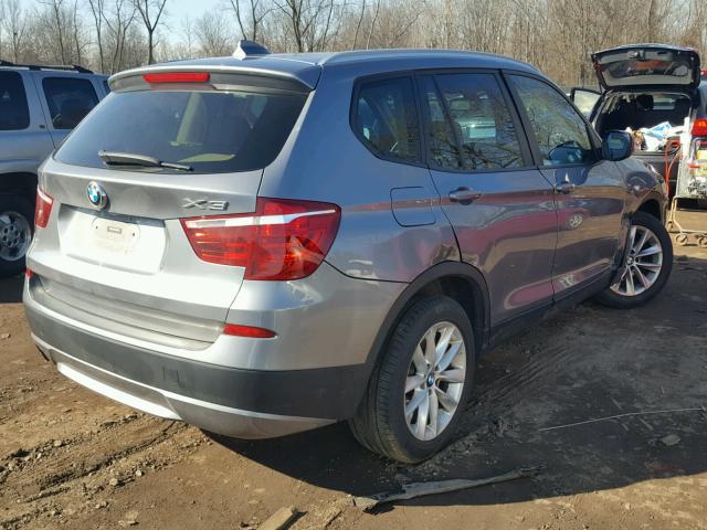 5UXWX5C55BL705290 - 2011 BMW X3 XDRIVE2 GRAY photo 4