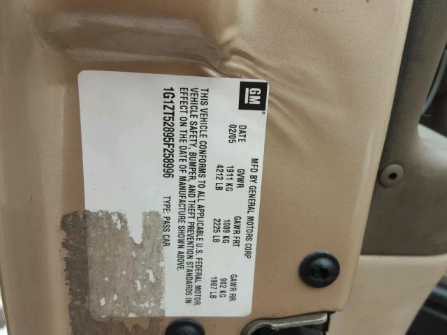 1G1ZT52895F258996 - 2005 CHEVROLET MALIBU LS ოქროსფერი ფოტო 10