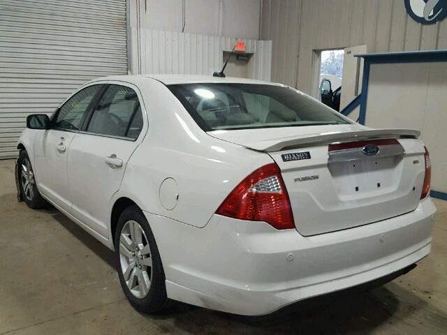 3FAHP0JA1AR262719 - 2010 FORD FUSION SEL WHITE photo 3