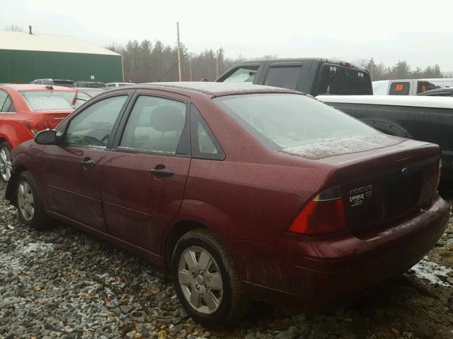 1FAHP34NX7W360797 - 2007 FORD FOCUS ZX4 MAROON photo 3