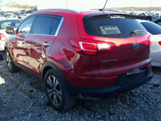 KNDPC3A22B7162200 - 2011 KIA SPORTAGE E RED photo 3