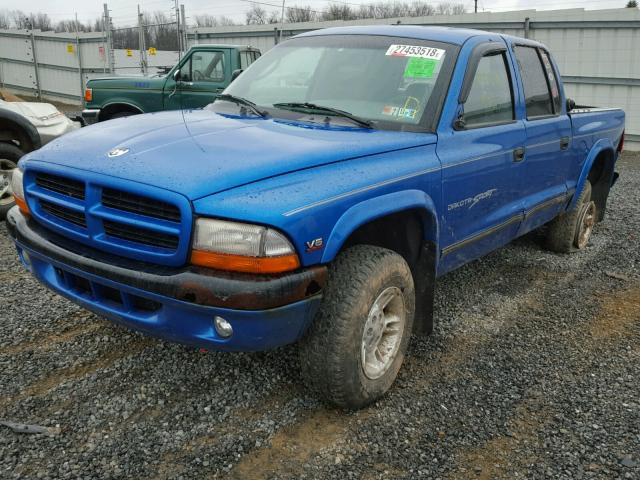 1B7GG2AX7YS636139 - 2000 DODGE DAKOTA QUA BLUE photo 2