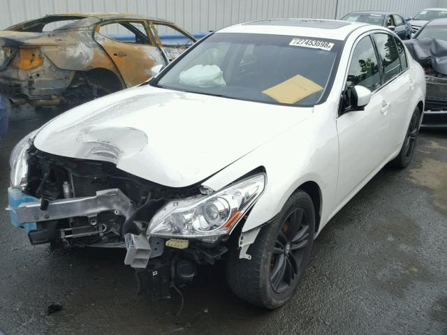 JN1CV6AP5DM722627 - 2013 INFINITI G37 BASE WHITE photo 2