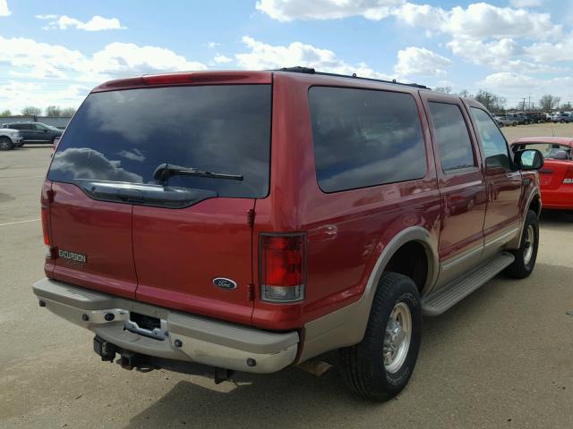 1FMNU43S12EB16436 - 2002 FORD EXCURSION RED photo 4