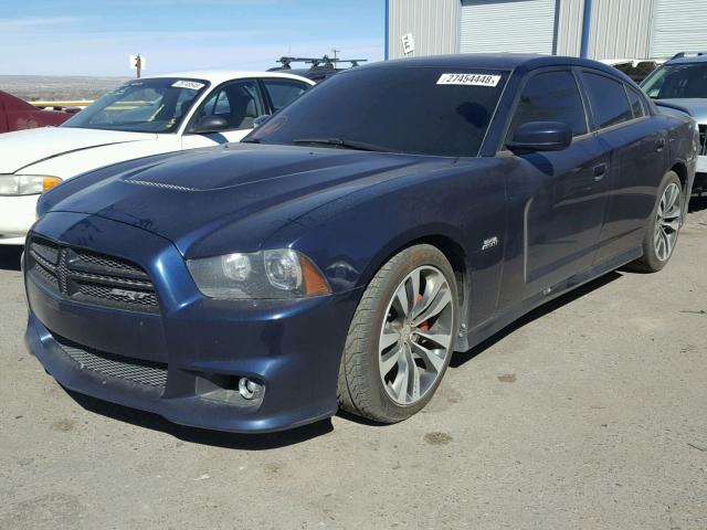 2C3CDXEJXDH560304 - 2013 DODGE CHARGER SR BLUE photo 2