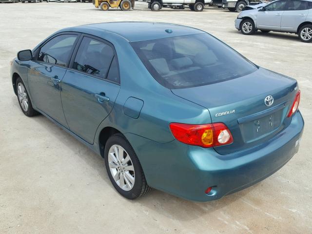 1NXBU4EE6AZ219351 - 2010 TOYOTA COROLLA BA GREEN photo 3