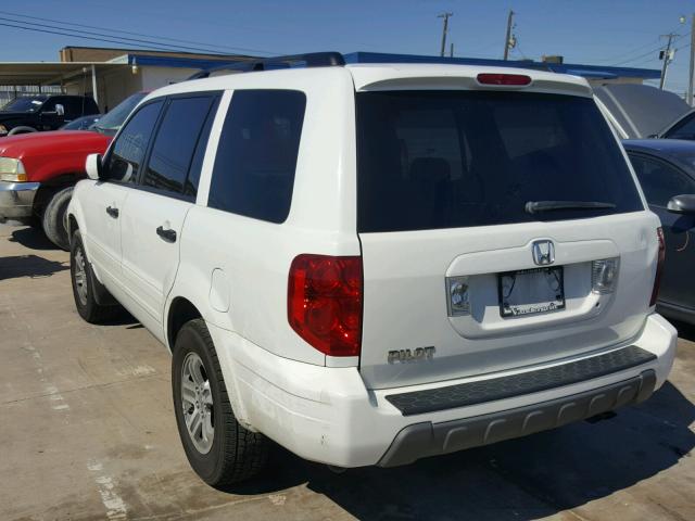 5FNYF18545B008182 - 2005 HONDA PILOT EXL WHITE photo 3