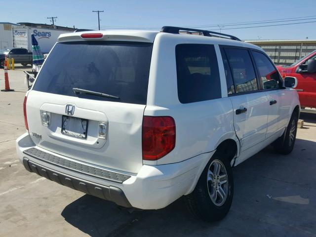 5FNYF18545B008182 - 2005 HONDA PILOT EXL WHITE photo 4