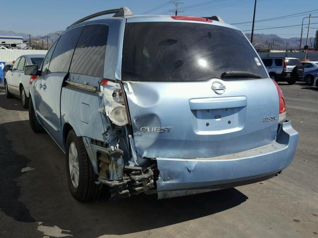 5N1BV28U84N330678 - 2004 NISSAN QUEST S BLUE photo 3