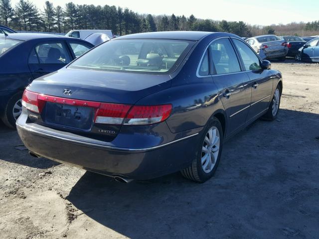 KMHFC46FX6A045546 - 2006 HYUNDAI AZERA SE BLUE photo 4