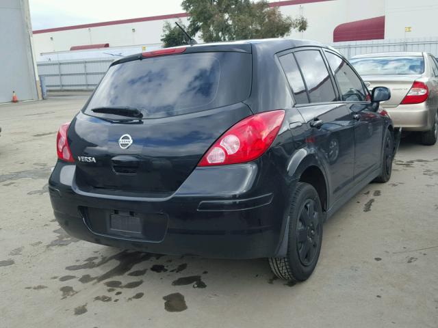 3N1BC13E18L458855 - 2008 NISSAN VERSA S BLACK photo 4