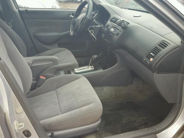 2HGES16595H578398 - 2005 HONDA CIVIC LX SILVER photo 5