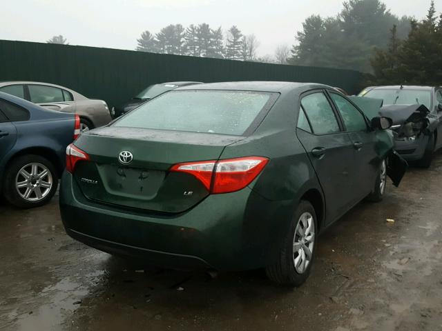 2T1BURHE4EC057199 - 2014 TOYOTA COROLLA L GREEN photo 4