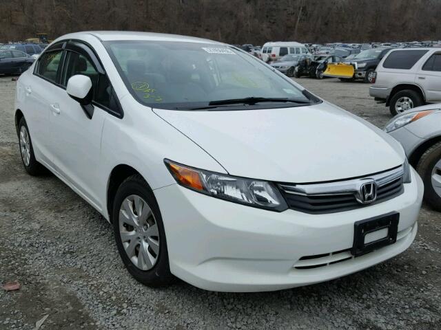 19XFB2F57CE357819 - 2012 HONDA CIVIC LX WHITE photo 1