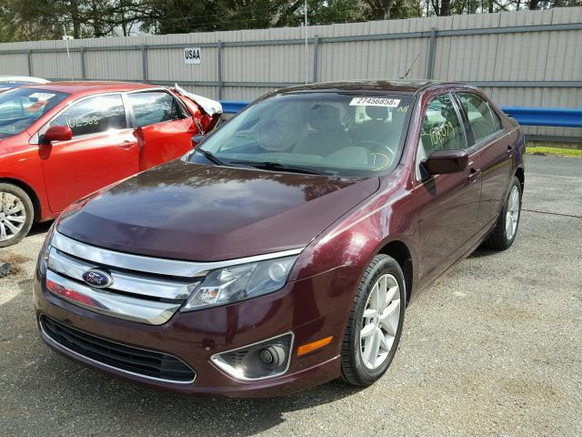 3FAHP0JG6BR150570 - 2011 FORD FUSION SEL RED photo 2