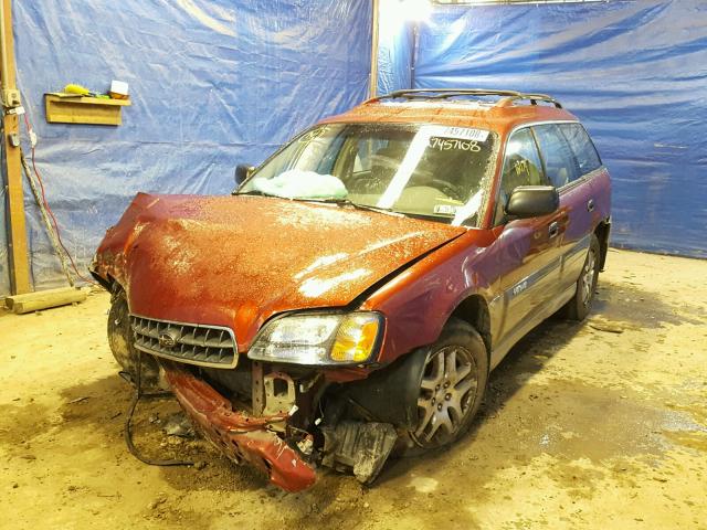 4S3BH675447615623 - 2004 SUBARU LEGACY OUT RED photo 2