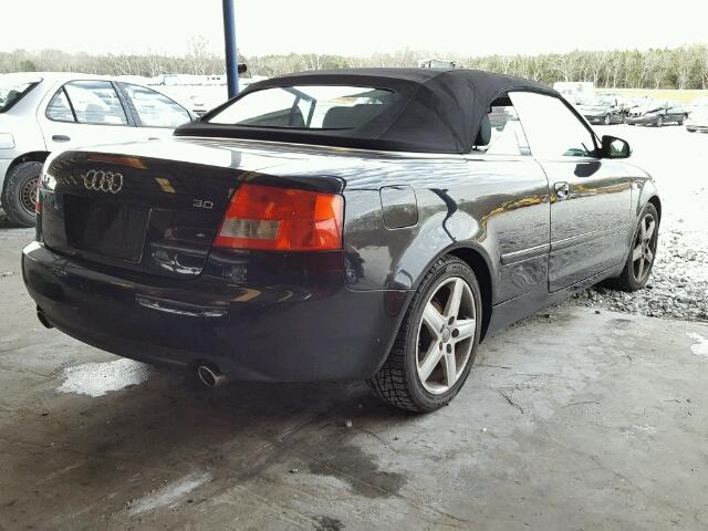 WAUDT48H74K011756 - 2004 AUDI A4 QUATTRO BLACK photo 4