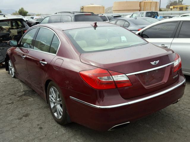 KMHGC4DD5CU199324 - 2012 HYUNDAI GENESIS 3. BURGUNDY photo 3