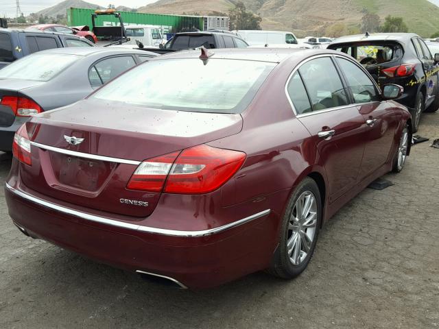 KMHGC4DD5CU199324 - 2012 HYUNDAI GENESIS 3. BURGUNDY photo 4