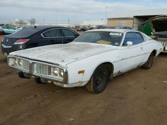 WH23G3A104226 - 1973 DODGE CHARGER WHITE photo 2