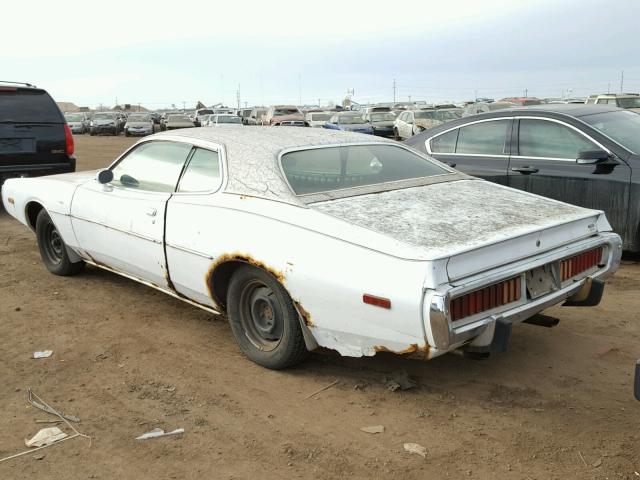 WH23G3A104226 - 1973 DODGE CHARGER WHITE photo 3