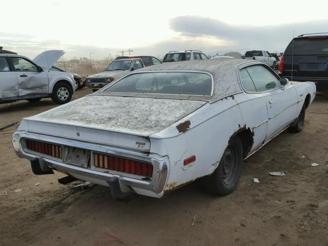 WH23G3A104226 - 1973 DODGE CHARGER WHITE photo 4