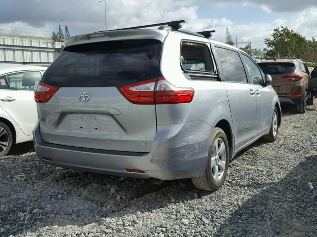 5TDKK3DC6FS611570 - 2015 TOYOTA SIENNA LE GRAY photo 4