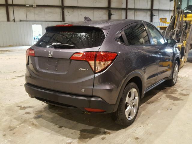 3CZRU6H57GM725367 - 2016 HONDA HR-V EX GRAY photo 4