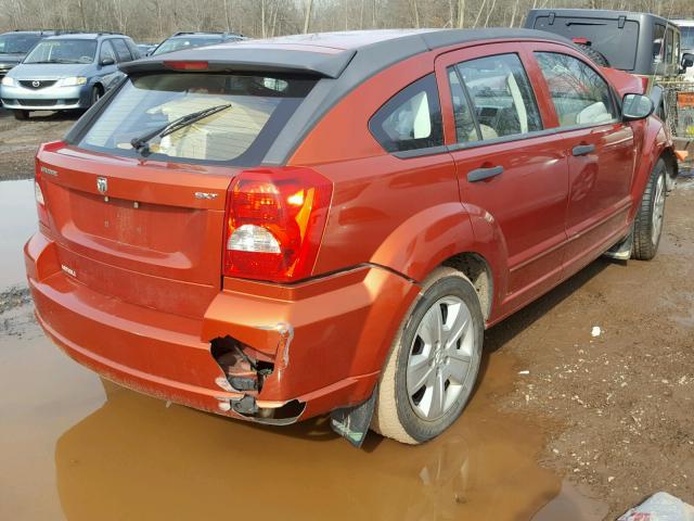 1B3HB48B77D186974 - 2007 DODGE CALIBER SX ORANGE photo 4