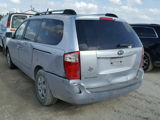 KNDMB233986221201 - 2008 KIA SEDONA EX SILVER photo 3