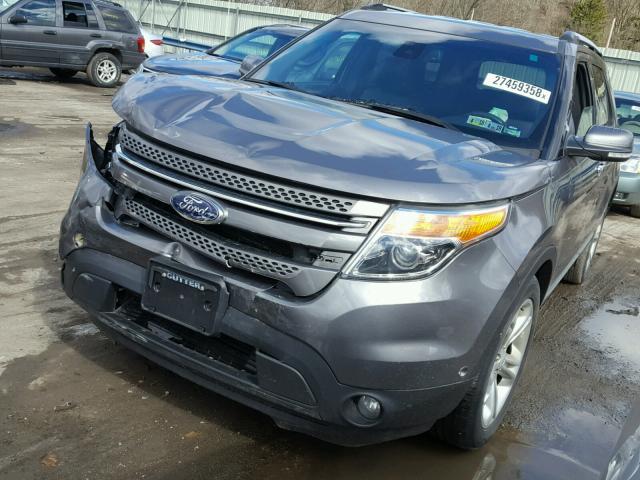 1FM5K7F83EGA91099 - 2014 FORD EXPLORER L GRAY photo 2