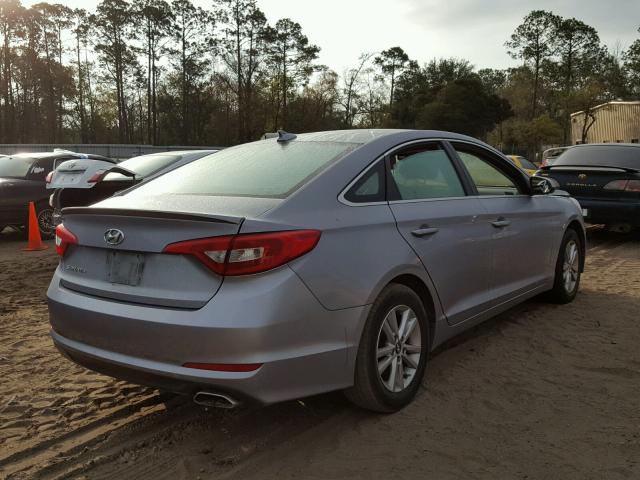 5NPE24AF6FH222791 - 2015 HYUNDAI SONATA SE BLUE photo 4