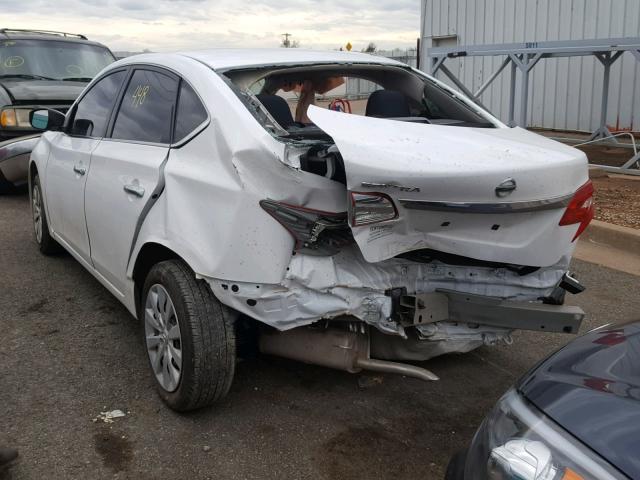 3N1AB7AP2HY281466 - 2017 NISSAN SENTRA S WHITE photo 3