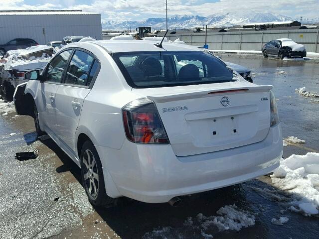 3N1AB6AP2CL775164 - 2012 NISSAN SENTRA 2.0 WHITE photo 3