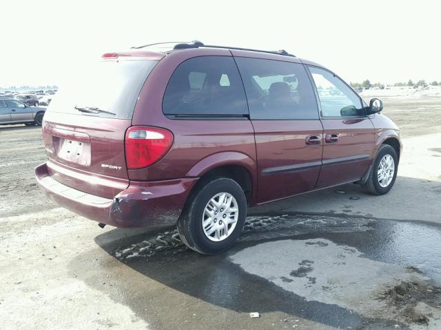 1D4GP45323B162888 - 2003 DODGE CARAVAN SP BURGUNDY photo 4