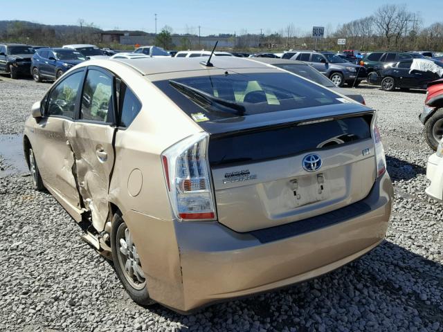 JTDKN3DU7A1027569 - 2010 TOYOTA PRIUS BEIGE photo 3