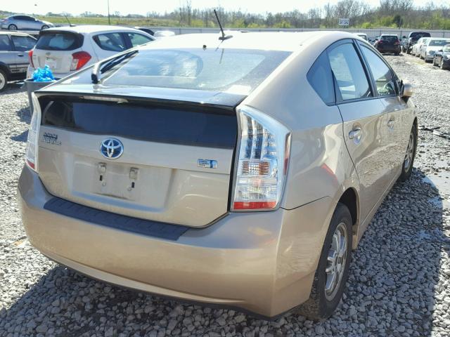 JTDKN3DU7A1027569 - 2010 TOYOTA PRIUS BEIGE photo 4