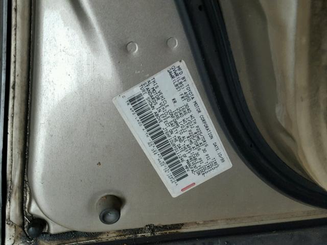 JT6HF10U8Y0111246 - 2000 LEXUS RX 300 TAN photo 10