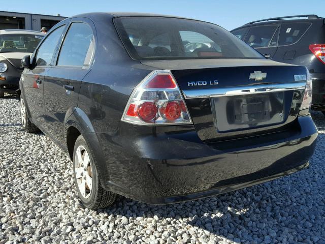 KL1TD56668B054579 - 2008 CHEVROLET AVEO BASE BLACK photo 3