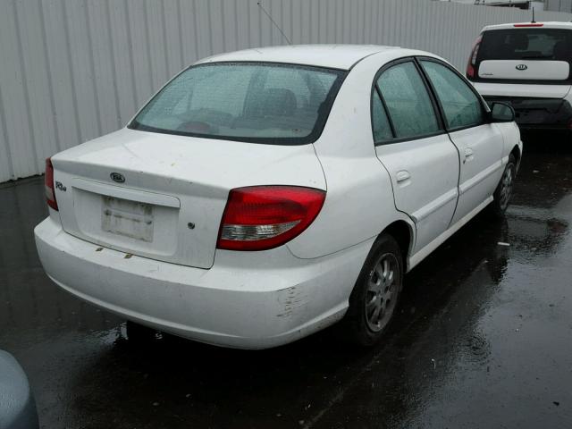 KNADC125256364638 - 2005 KIA RIO WHITE photo 4