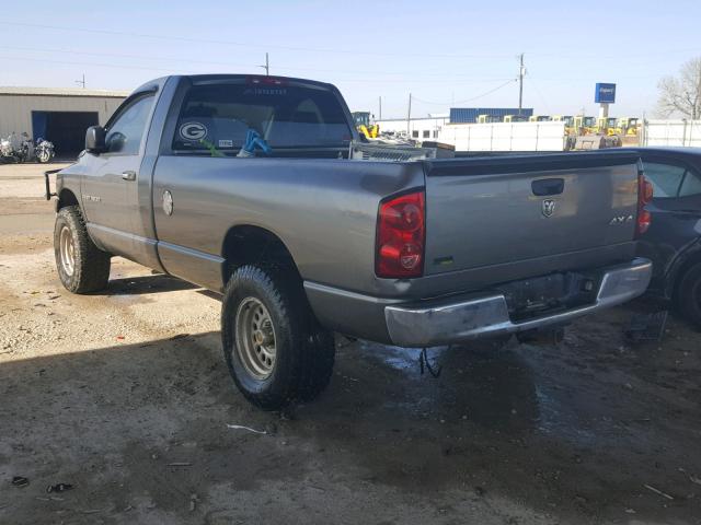 1D7HU16PX7J512067 - 2007 DODGE RAM 1500 S GRAY photo 3