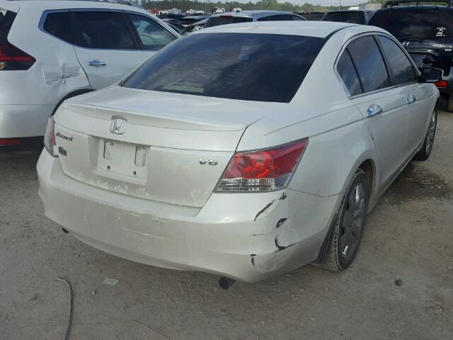 1HGCP36818A032972 - 2008 HONDA ACCORD EXL WHITE photo 4