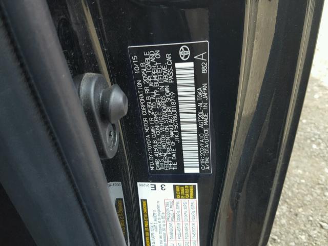 JTKJF5C78GJ018719 - 2016 TOYOTA SCION TC 黑色 照片 10