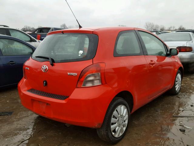 JTDJT923885168958 - 2008 TOYOTA YARIS RED photo 4