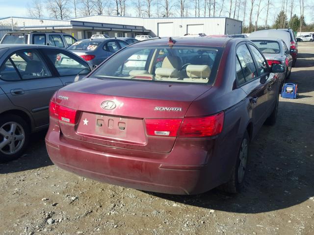 5NPET4AC3AH605812 - 2010 HYUNDAI SONATA GLS MAROON photo 4