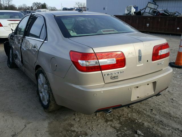 3LNHM26T48R618319 - 2008 LINCOLN MKZ BEIGE photo 3