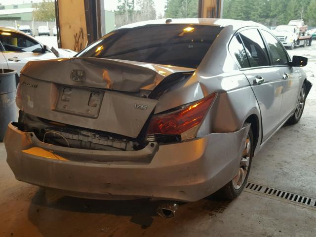 1HGCP36868A038847 - 2008 HONDA ACCORD EXL SILVER photo 4