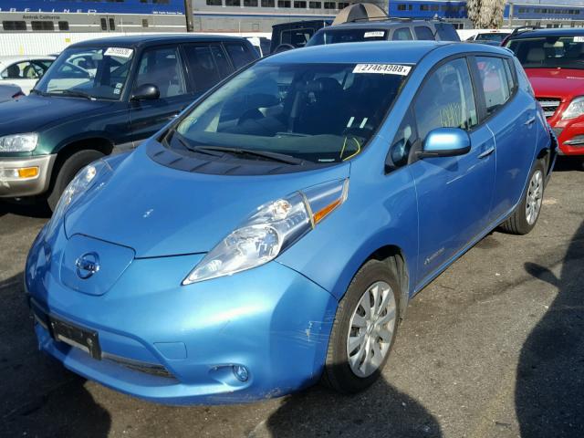 1N4AZ0CP7EC330393 - 2014 NISSAN LEAF S BLUE photo 2